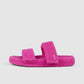 Zwei-Riemen Sherpa-Slipper - leuchtendes Pink