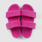 Zwei-Riemen Sherpa-Slipper - leuchtendes Pink